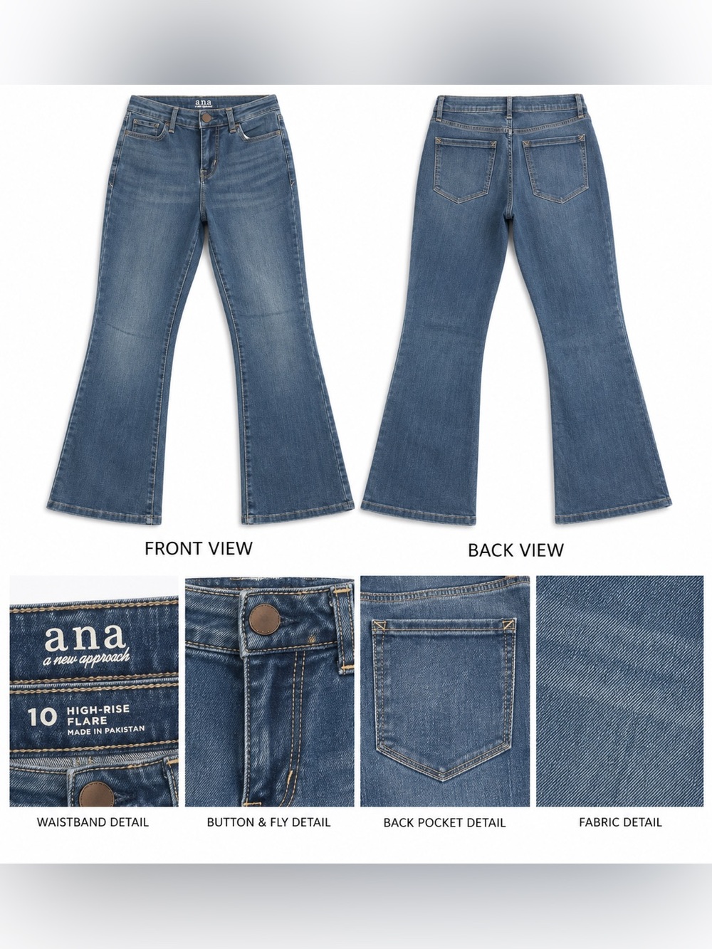 a.n.a Mid-Rise Flare Jeans in Medium Blue Wash